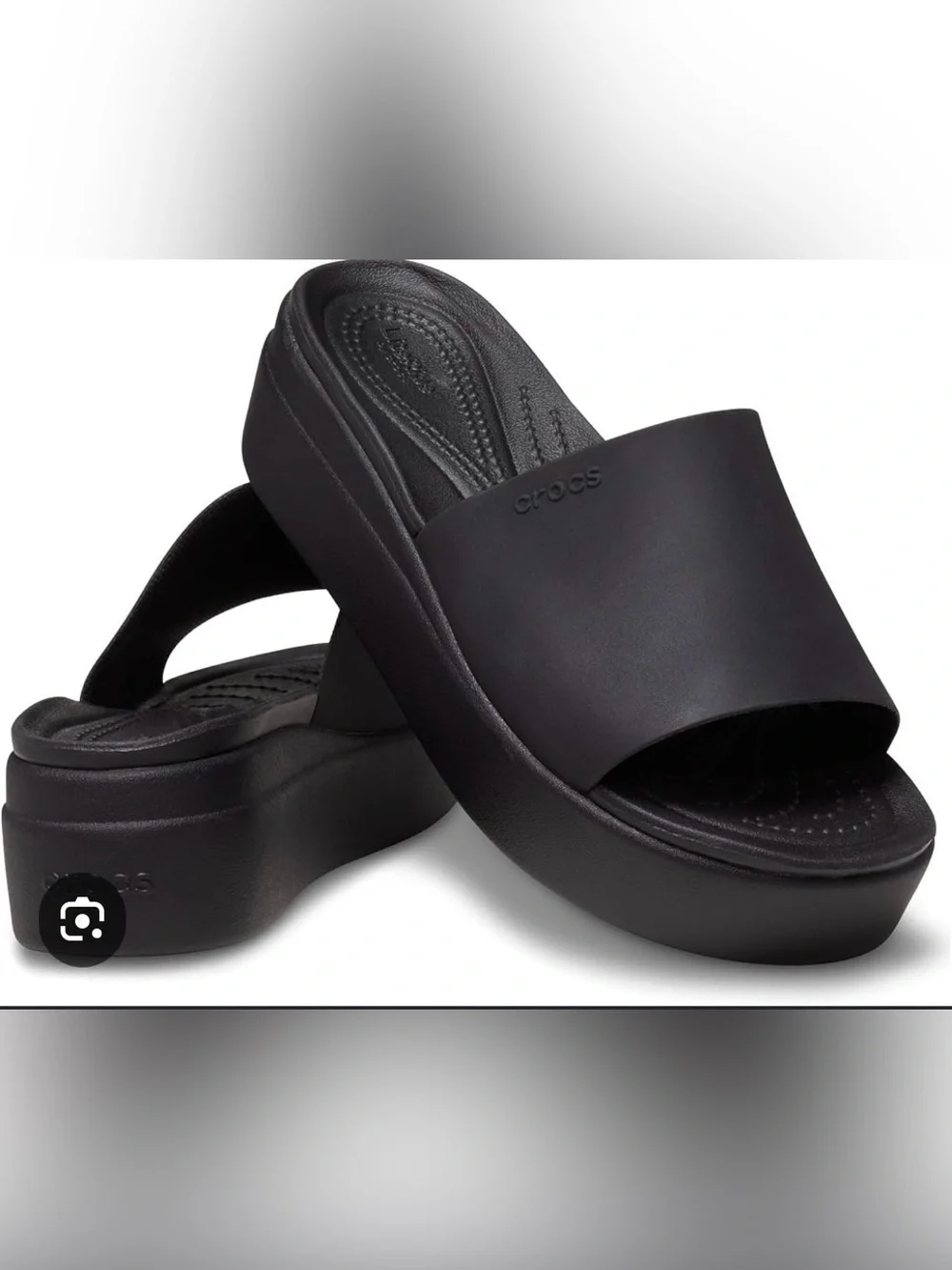 CROCS Black Platform Slide Sandals for Women